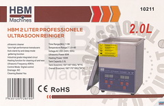 HBM 2 Literes Professzionális Ultrahangos Tisztító 7